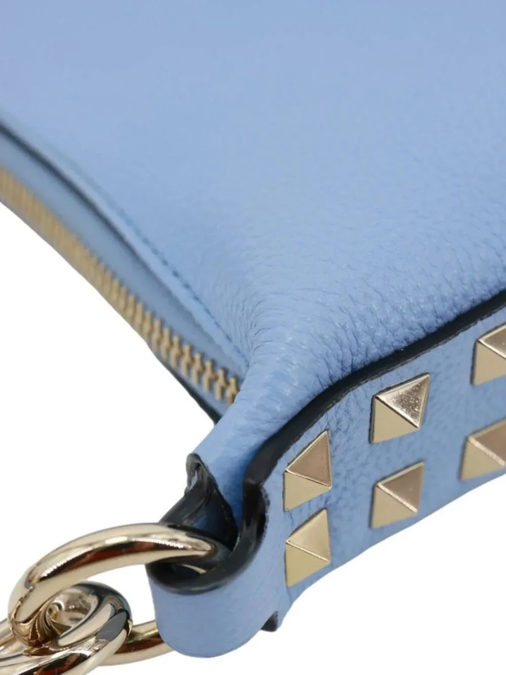 Valentino Garavani Rockstud Leather Hobo Bag Blue